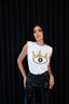 Shoulder Pad Black Eye T-Shirt - Queen Evil Eye