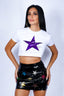 The ROMi Purple Star Cropped Top