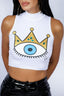 Blue Eye Cropped Top -Queen Evil Eye